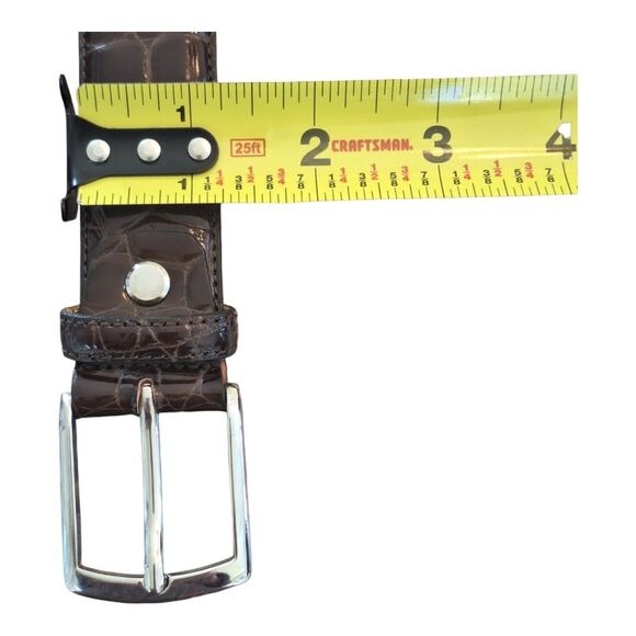 Retta Wolff Belt Hand Crafted in Italy Ligator Croc Leather Dark Brown Large 36 - Picture 15 of 16